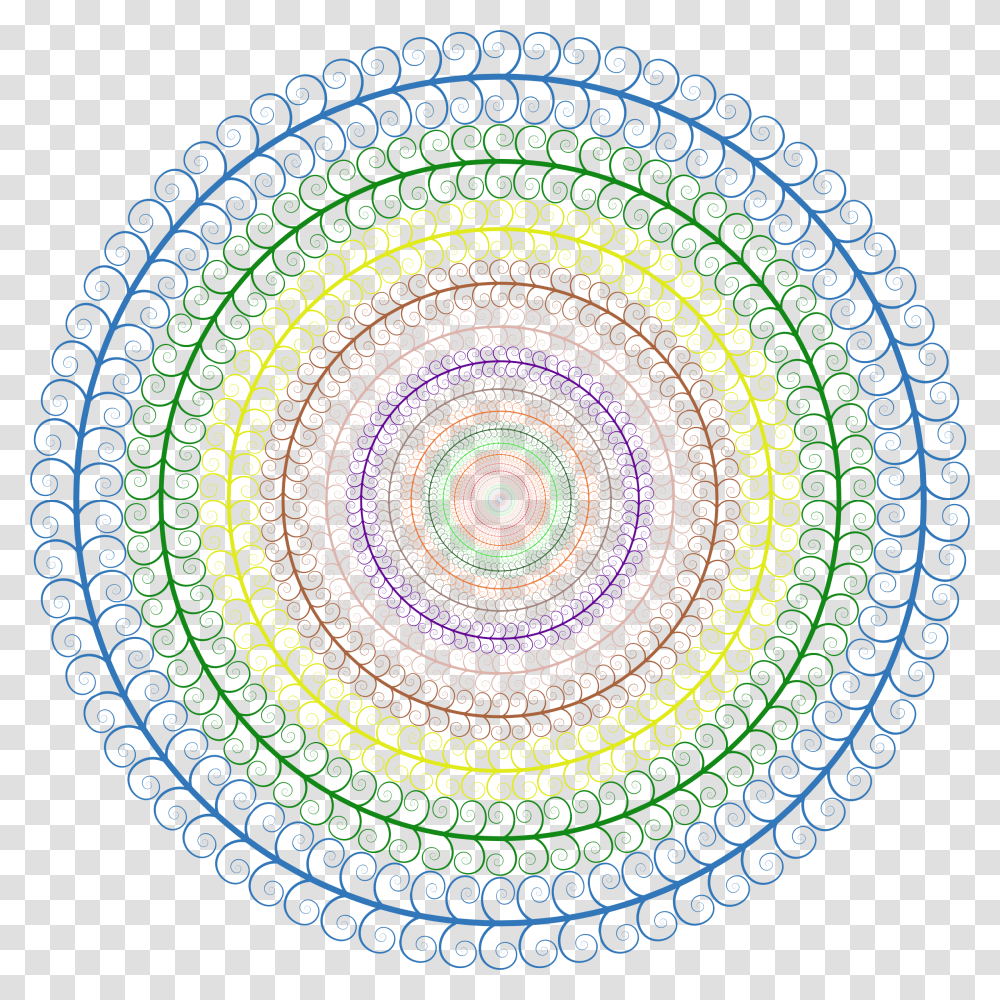 Prismatic Spiral Tree Circle No Background Clip Arts, Ornament, Pattern, Fractal, Rug Transparent Png