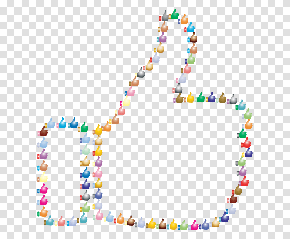 Prismatic Thumbs Up Fractal Outline Art, Alphabet, Number Transparent Png