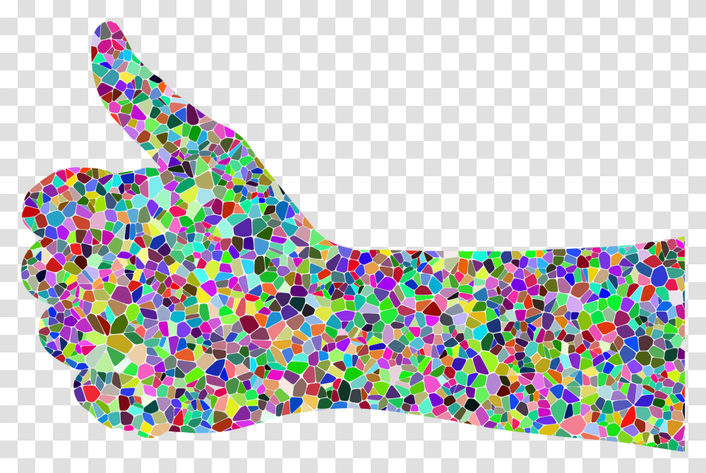 Prismatic Tiled Thumbs Up Hand Clip Arts Thumbs Up Rainbow, Sock, Shoe, Footwear Transparent Png