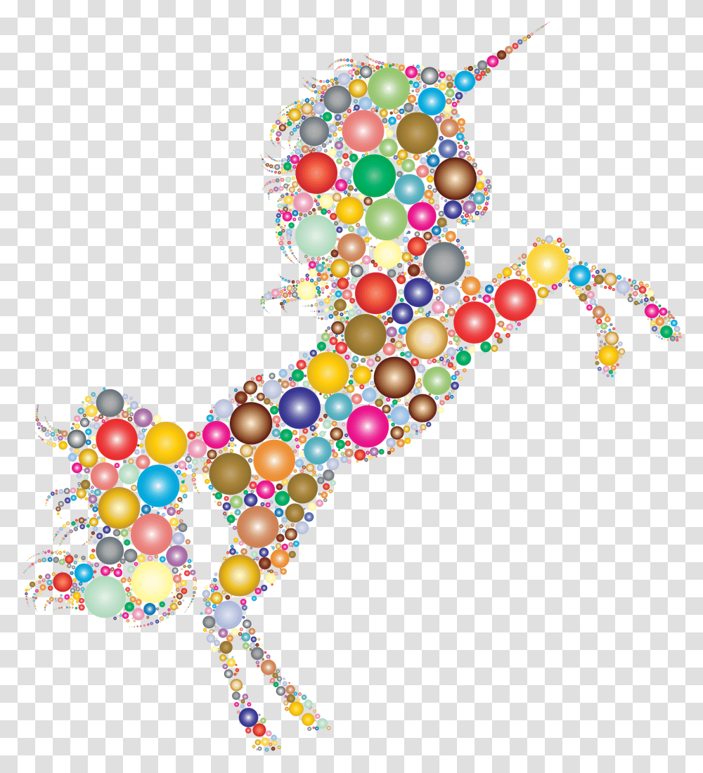 Prismatic Unicorn Silhouette Circles No Background Icons, Animal, Mammal Transparent Png