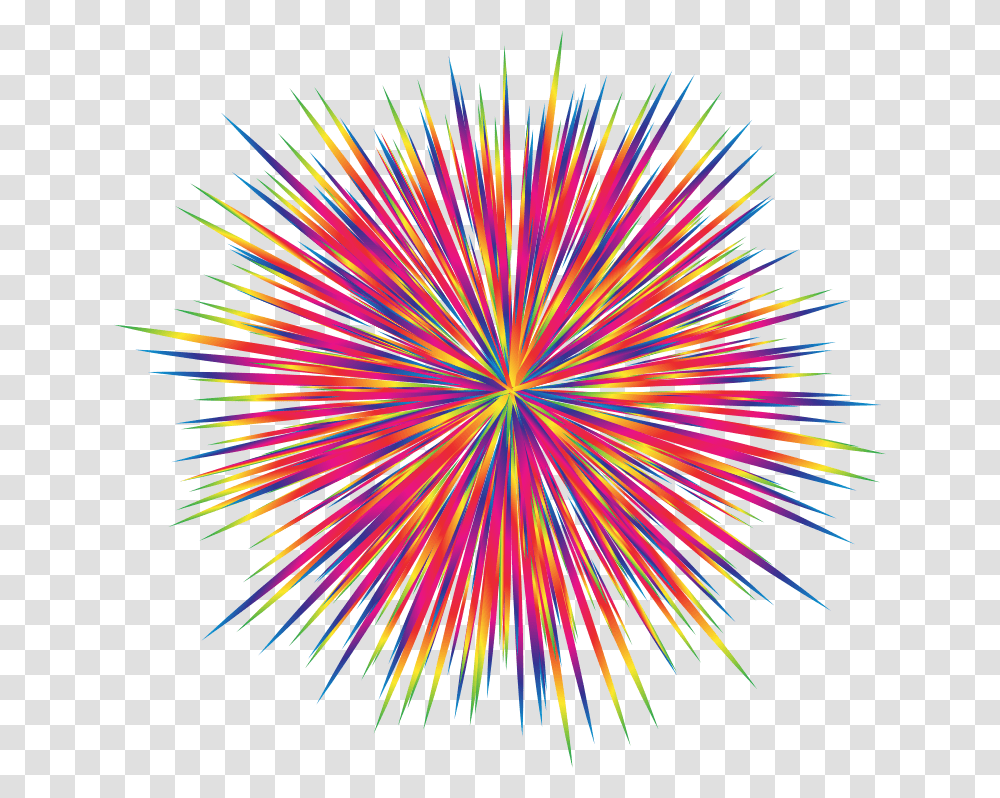 Prismatic Unilateral Explosion Graphic Design, Nature, Outdoors, Night, Fireworks Transparent Png