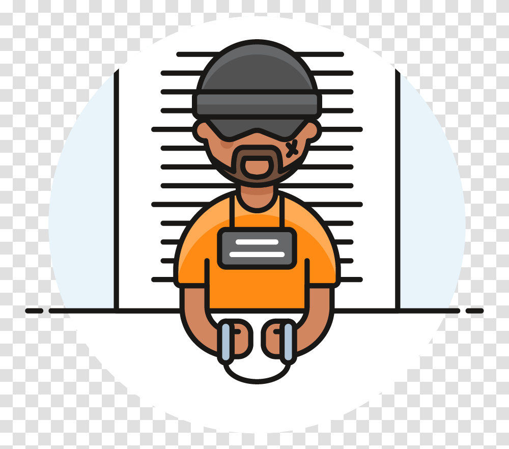 Prisoner Male African American Criminal Jail Clipart, Label, Sunglasses, Accessories Transparent Png