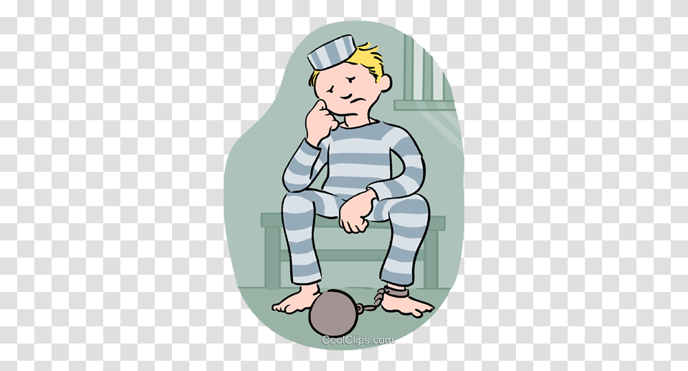 Prisoner Sitting In Prison Royalty Free Vector Clip Art, Person, Hand, Poster, Kneeling Transparent Png