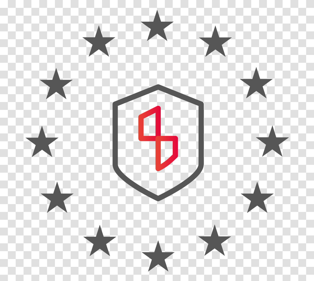 Privacy Shield With Stars Around European Union, Star Symbol, Number Transparent Png