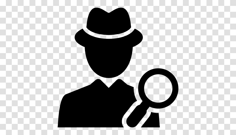 Private Eye Detective Interface Prints Finger Icon, Magnifying, Stencil Transparent Png