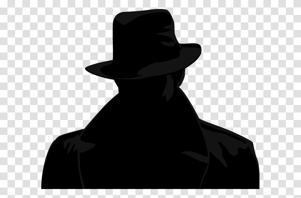 Private Investigator Detective Mystery Shopping Service Hat Man Shadow, Apparel, Silhouette, Cowboy Hat Transparent Png