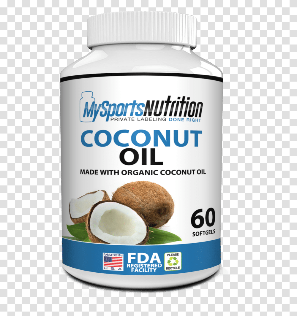 Private Label Organic Coconut Oil Vitamin Supplement Roasted Grain Beverage, Plant, Fruit, Food, Vegetable Transparent Png