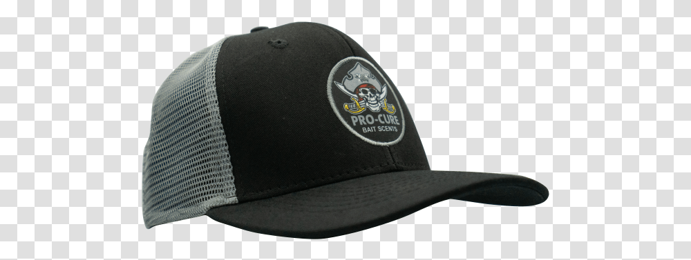 Pro Cure Black & Grey Pirate Logo Trucker Hat Baseball Cap, Clothing, Apparel Transparent Png