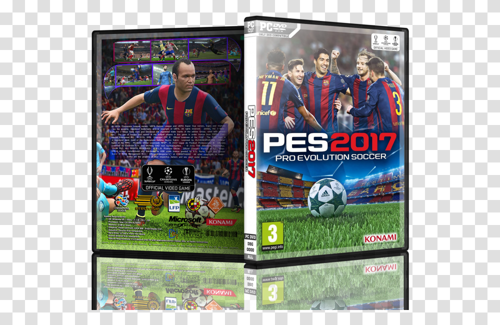 Pro Evolution Soccer 2017 Box Art Cover Pes 2017 Pc Dvd, Person, Soccer Ball, Football, Team Sport Transparent Png