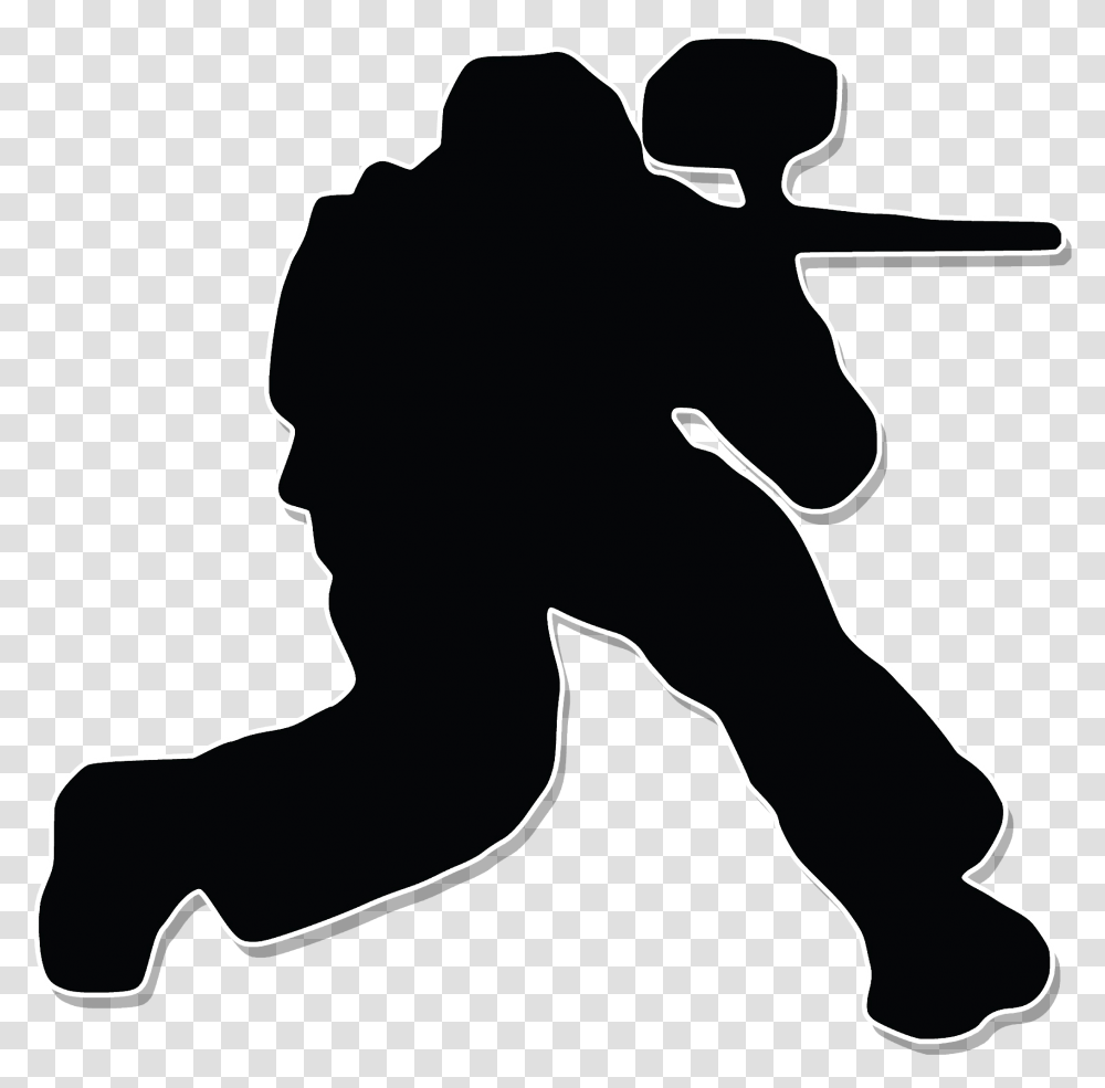 Pro Paintball Shop Silhouette Paintball Guns Stencil Paintball Marker Silhouette, Person, Human, Sport, Sports Transparent Png