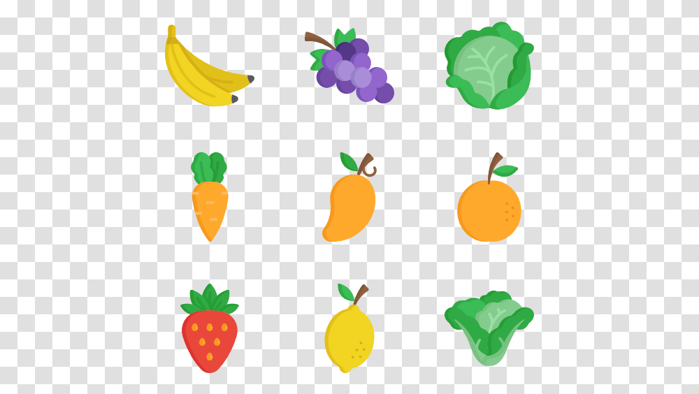 Produce Vector Healthy Fruits And Vegetables Icons, Plant, Food, Bird, Animal Transparent Png