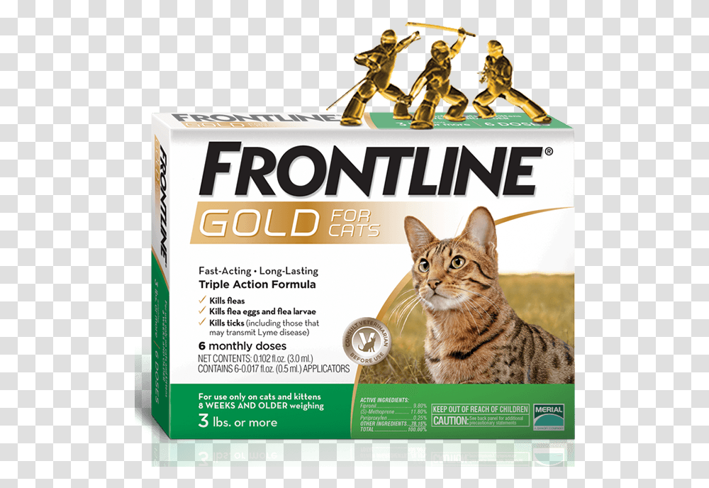 Product Box For Cats Frontline Gold For Cats, Pet, Mammal, Animal, Advertisement Transparent Png