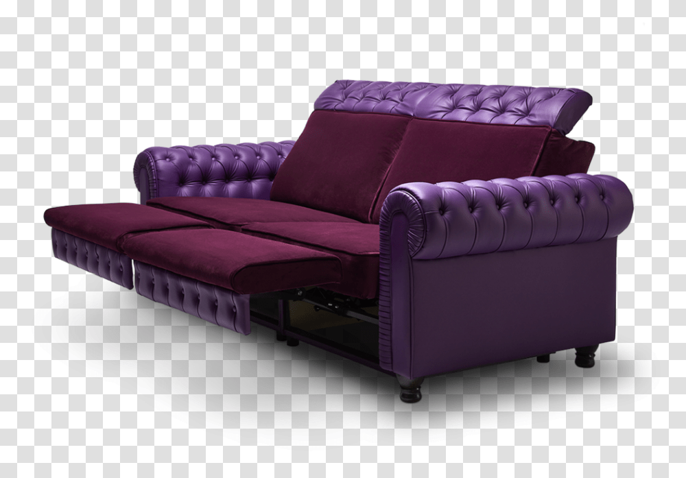 Product Chesterfield Sofa Halfopen Purple Media Room Chaise Longue, Furniture, Couch, Armchair, Cushion Transparent Png