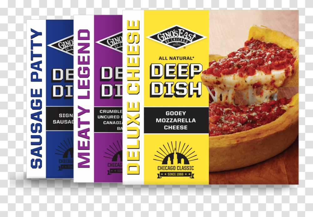 Product Deep Dish Gino's Deep Dish Pizza Frozen, Flyer, Poster, Paper, Advertisement Transparent Png