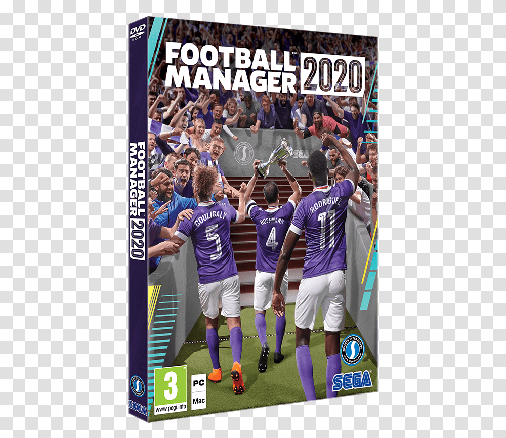 Product Image Football Manager 2020 Cover, Person, Crowd, Tennis Racket, Audience Transparent Png