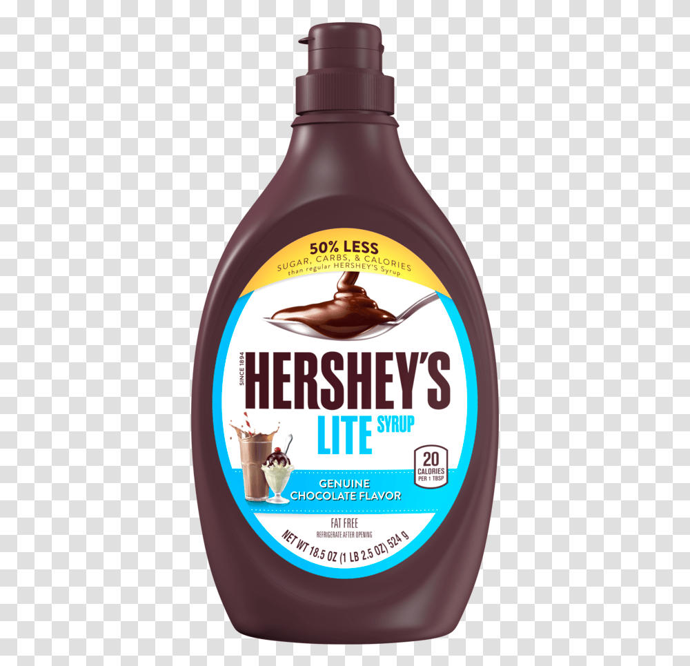 Product Image Hershey's Lite Chocolate Syrup, Food, Seasoning, Ketchup, Dessert Transparent Png