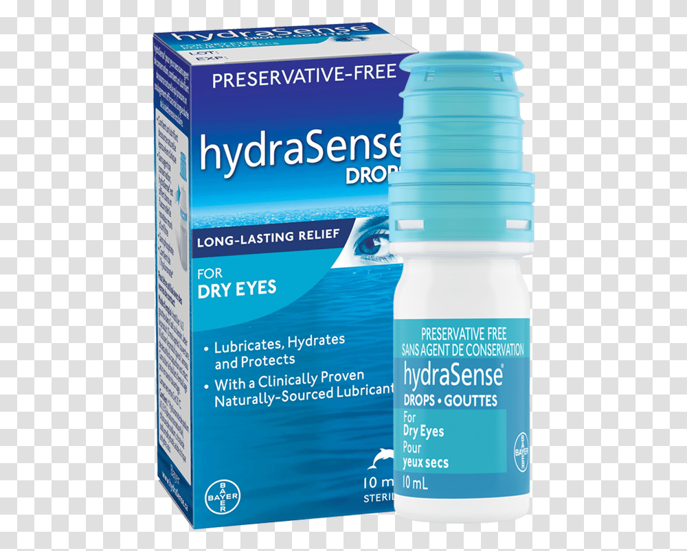Product Packaging And Bottle Of Hydrasense Eye Drops Hydrasense Eye Drops Advanced, Cosmetics, Flyer, Poster, Paper Transparent Png