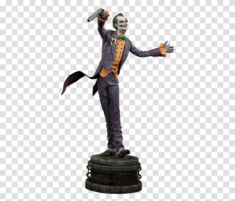 Product Silo Batman Arkham Asylum Joker Statue, Person, Coat, Female Transparent Png