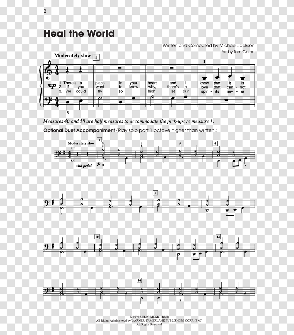 Product Thumbnail Heal The World Notes, Plot, Menu, Sheet Music Transparent Png