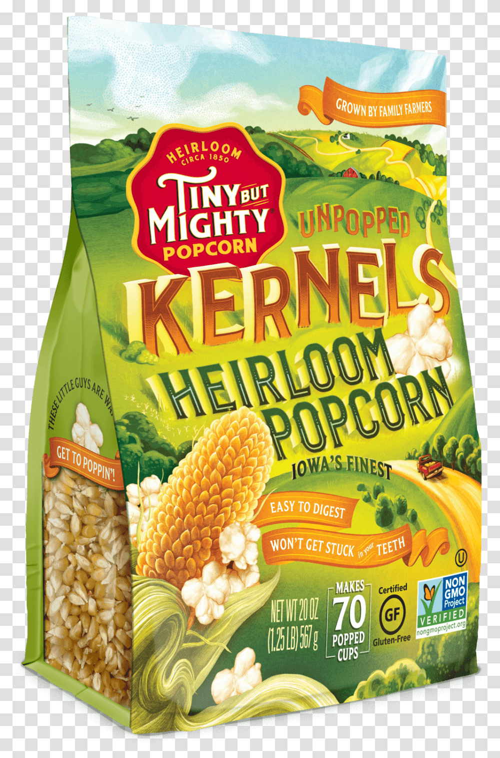 Product Unpopped Kernels Heirloom Popcorn, Plant, Food, Snack, Dish Transparent Png