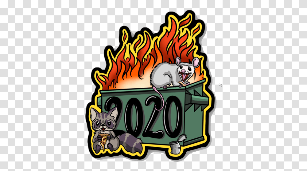 Products - Tagged Trash Panda The Cuddle Cult 2020 Dumpster Fire Sticker, Animal, Mammal, Wildlife, Leisure Activities Transparent Png