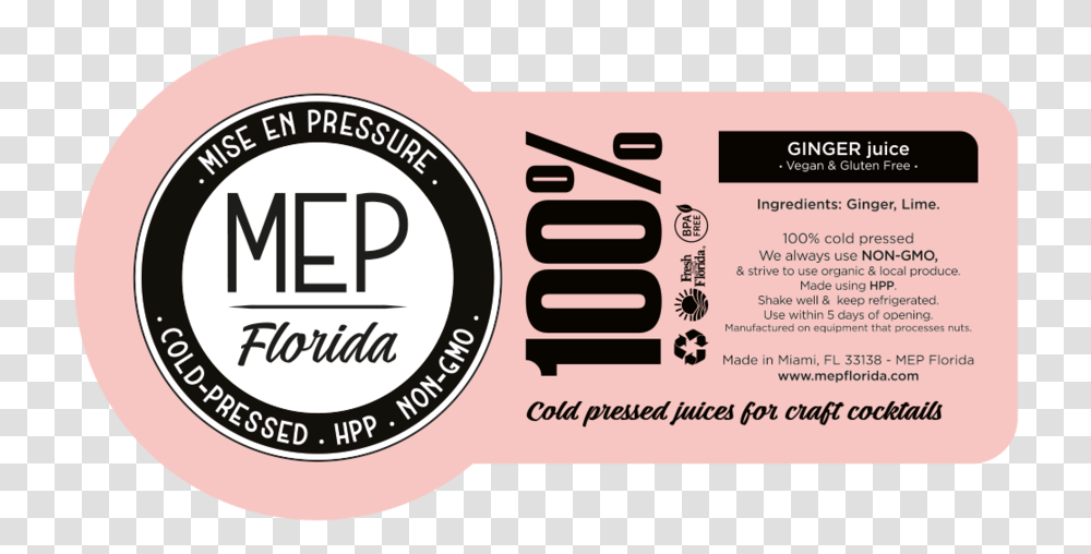 Products - Mep Florida Ginger, Text, Paper, Label, Driving License Transparent Png