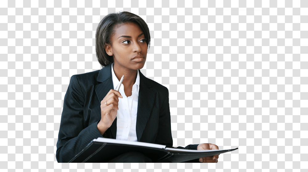 Professional African American Woman Working Class Black Woman, Person, Suit, Overcoat Transparent Png