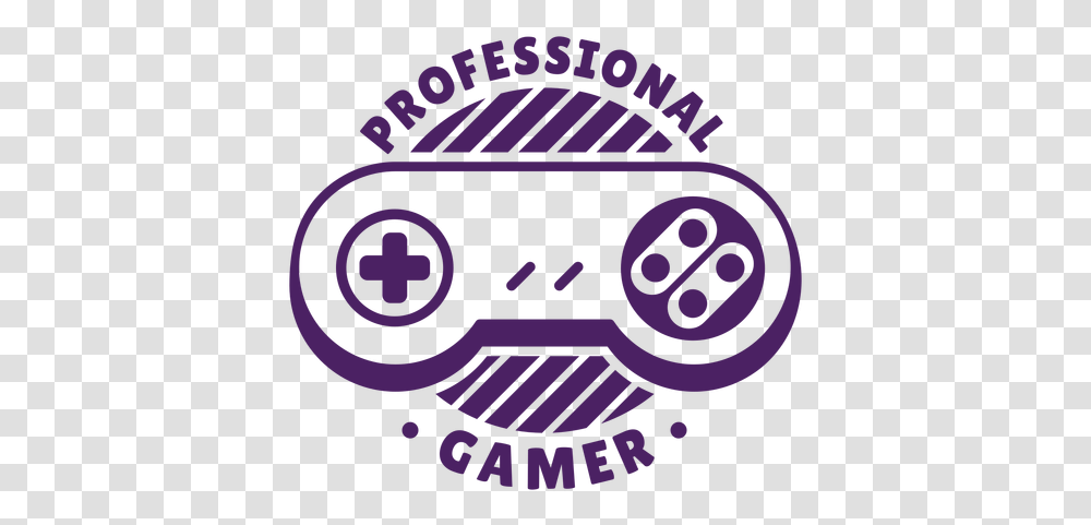 Professional Gamer Controller Badge Purple Portable, Logo, Symbol, Trademark, Label Transparent Png
