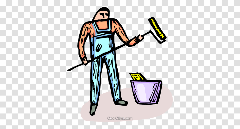 Professional Painter Royalty Free Vector Clip Art Illustration, Person, Human, Cleaning, Tool Transparent Png