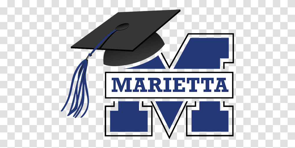 Professional School Counseling Marietta High School Logo, Text, Label, Graduation, Bow Transparent Png
