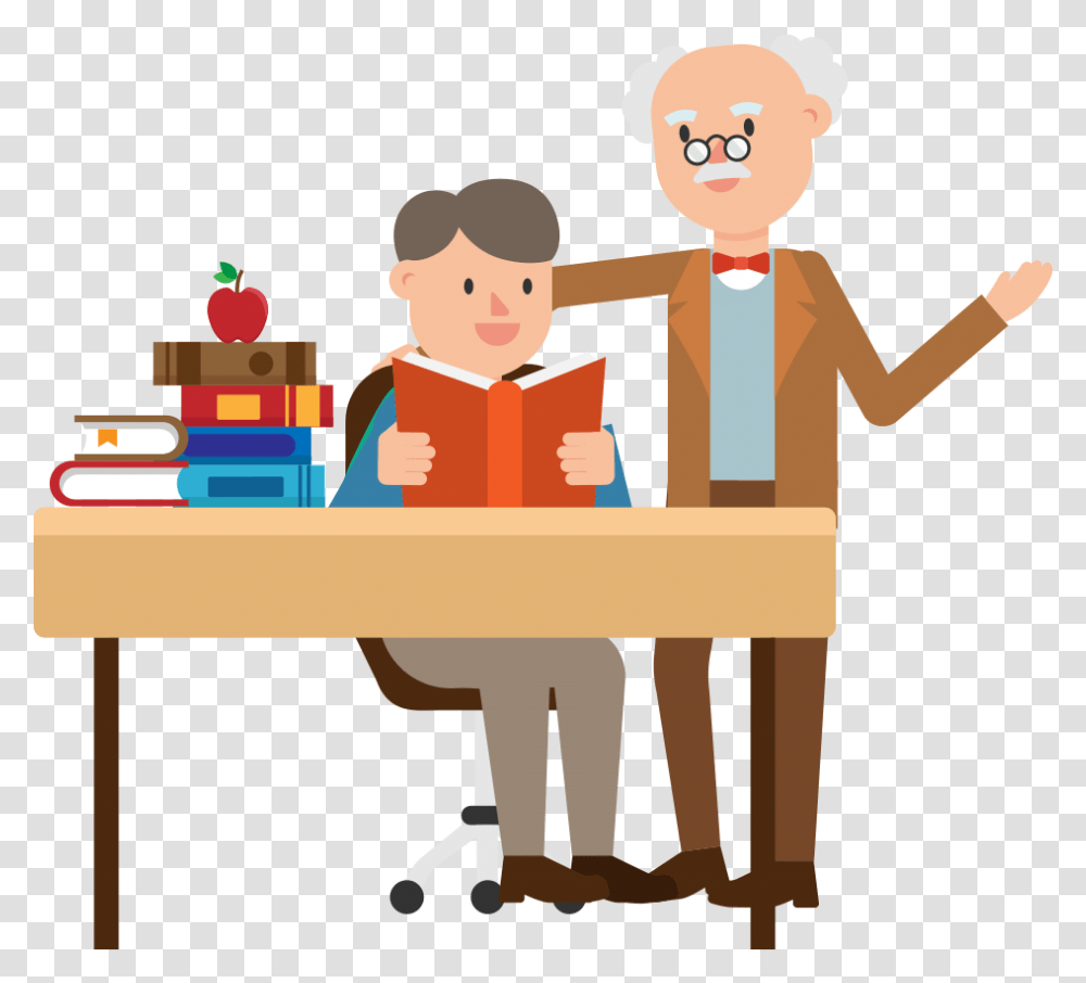 Professor And Student Cartoon, Person, Human, Dating, People Transparent Png