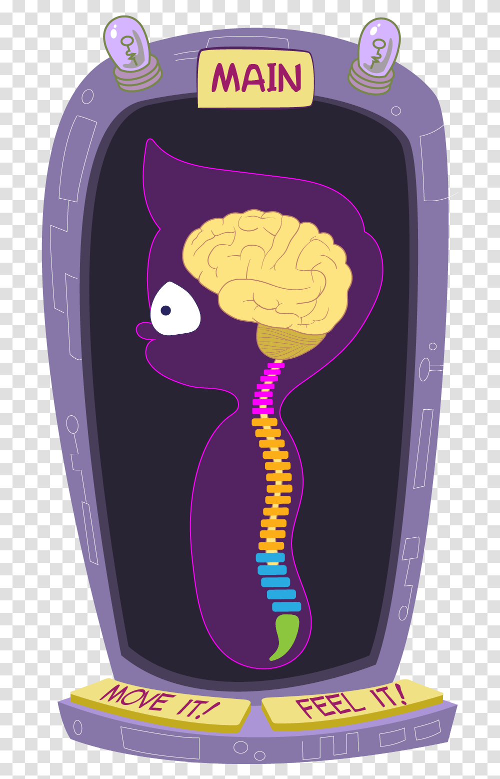 Professor Einspine S Lab Cartoon Spinal Cord, Bottle Transparent Png
