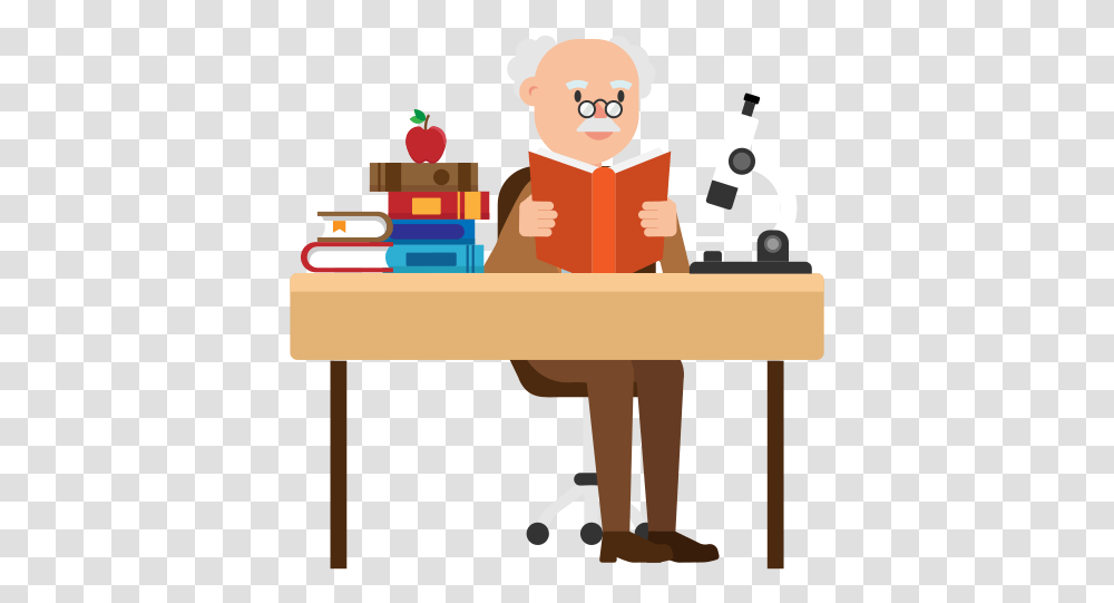 Professor On Desk Cartoon, Toy, Judge, Sitting, Photography Transparent Png