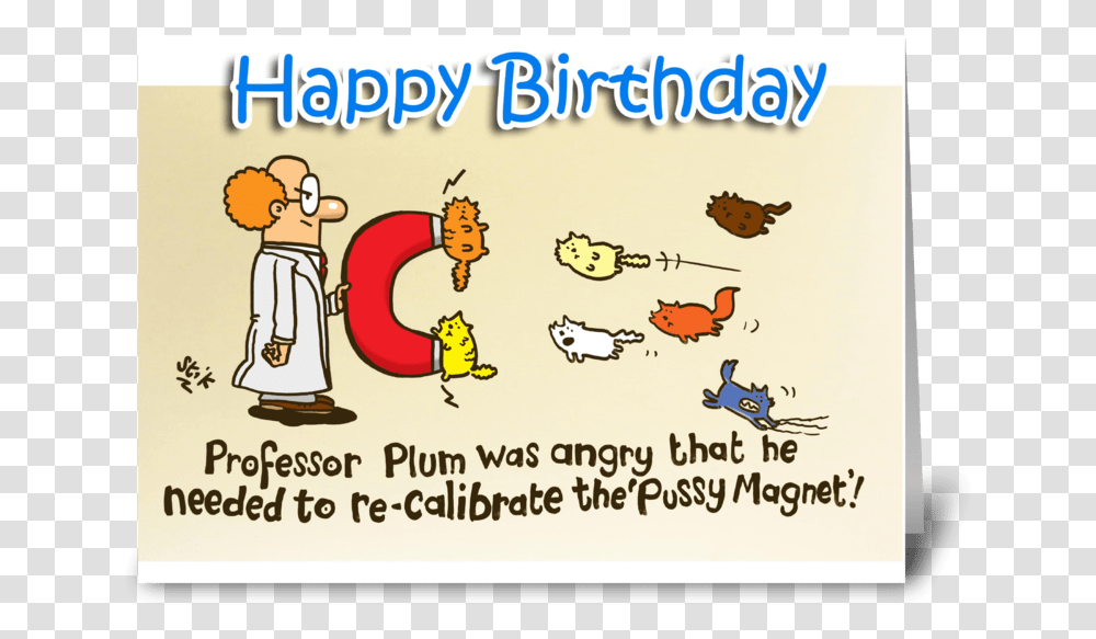 Professor Plum S Pussy Magnet Greeting Card Cartoon, Word, Alphabet, Number Transparent Png