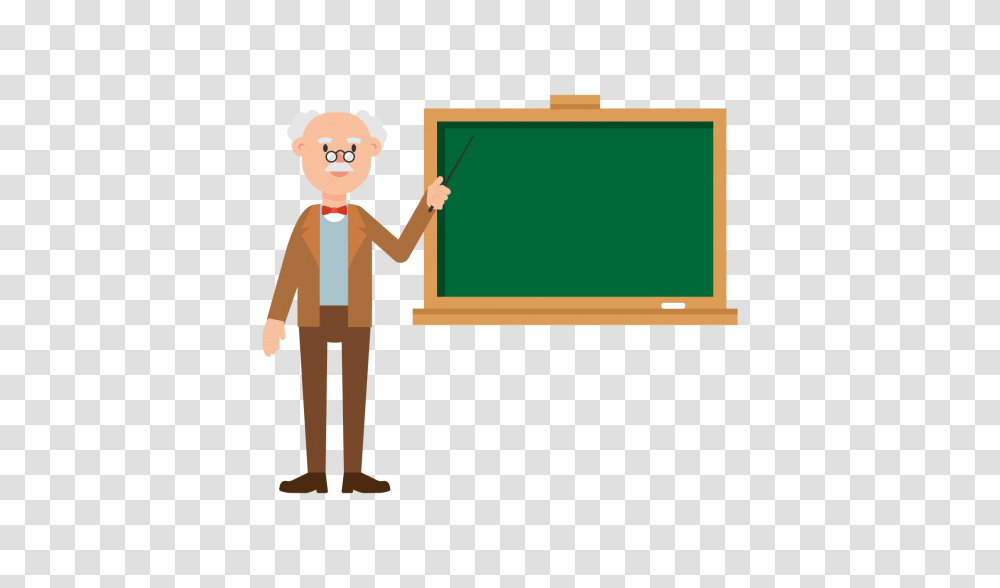Professor Pointing On The Blackboard Cartoon, Teacher, Person, Human, Word Transparent Png