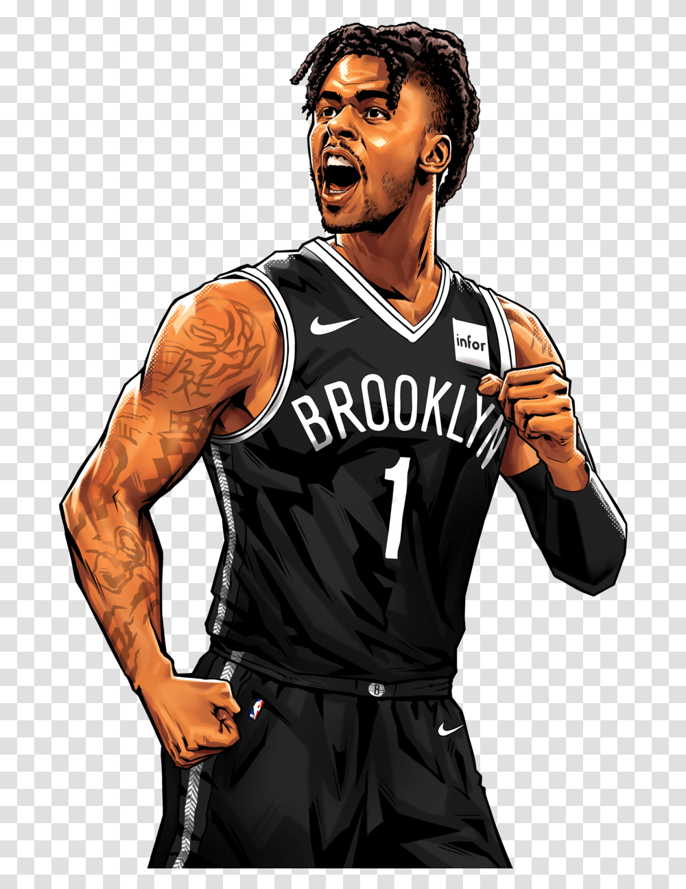 Profile Art Dangelo Russell Player, Person, Human, People, Sport Transparent Png