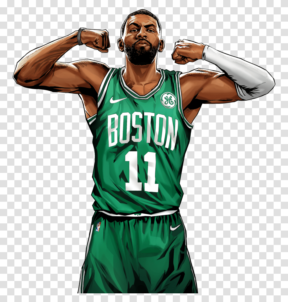 Profile Art Kyrie Irving Basketball Player, Person, People, T-Shirt Transparent Png