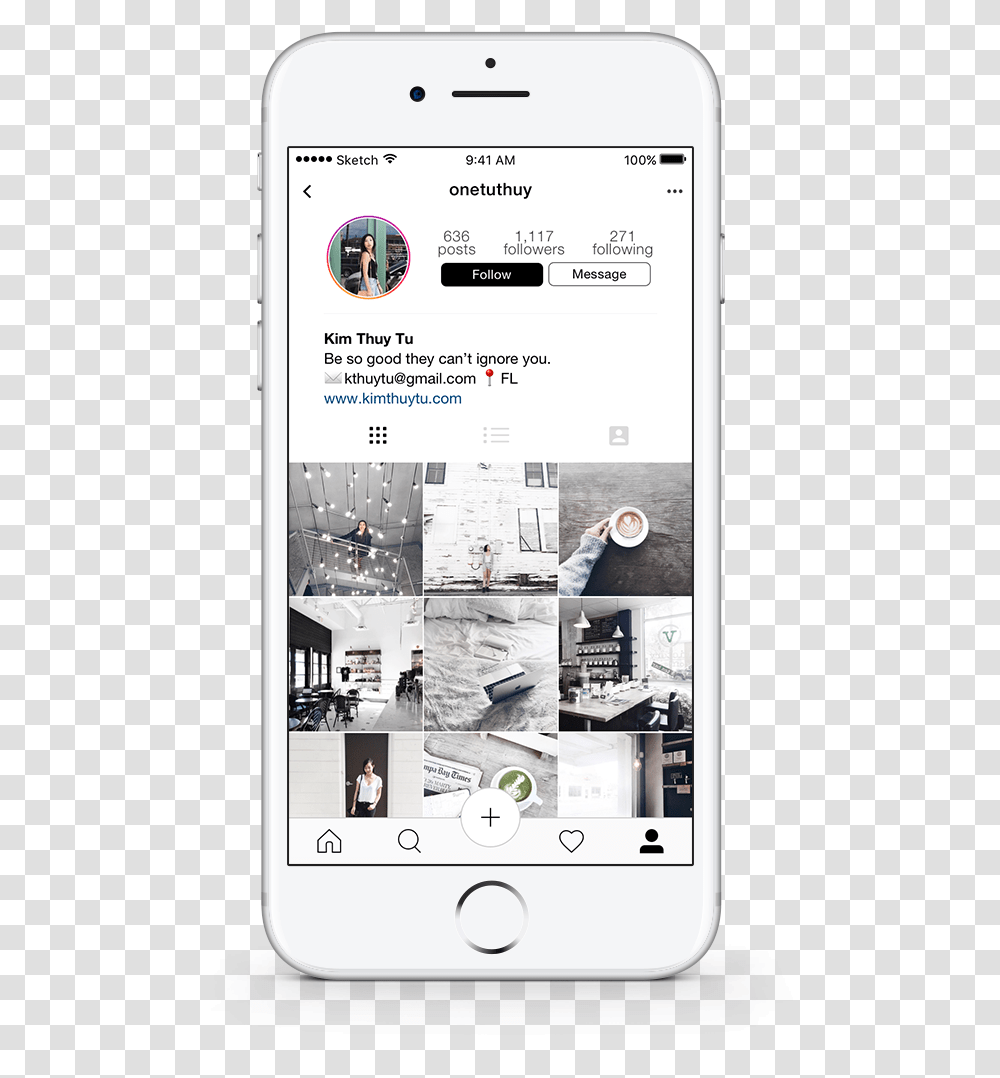 Profile Iphone Instagram White, Mobile Phone, Electronics, Cell Phone, Person Transparent Png