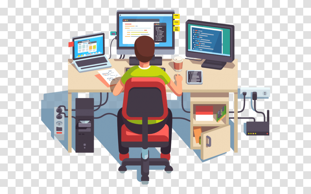 Programming Project Help Computer Programmer, Furniture, Desk, Table, Electronics Transparent Png