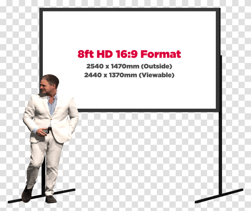 Projection Screen Hire Projection Screens Presentation, Person, Suit, Overcoat Transparent Png