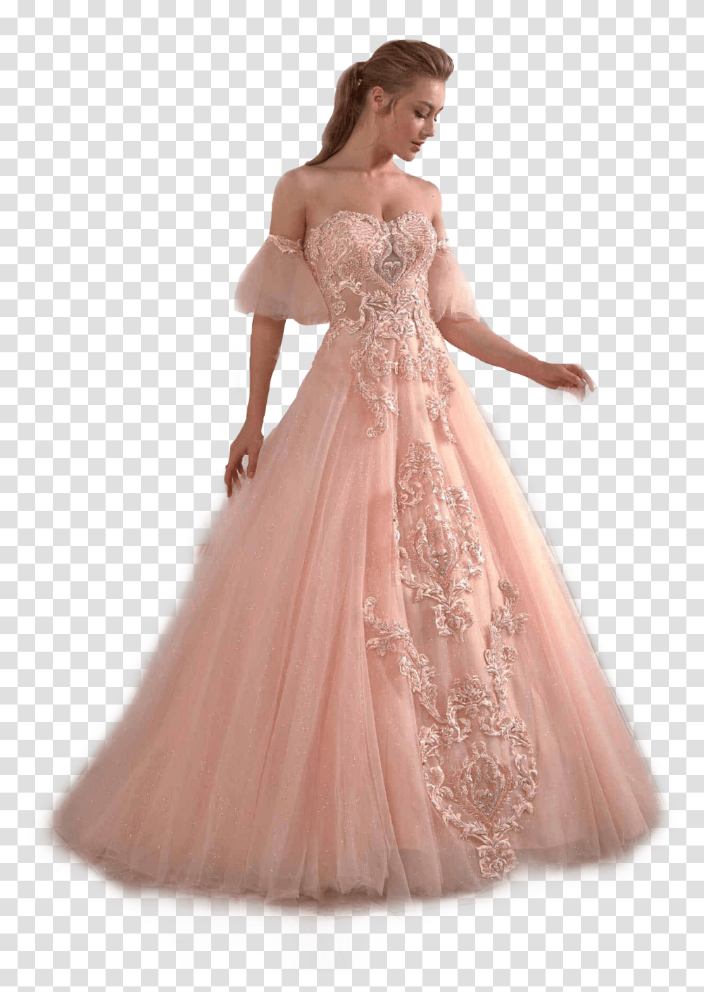 Prom Dress Pink Formal Gown Pinkaesthetic Aesthetic Gown, Clothing, Apparel, Wedding Gown, Robe Transparent Png