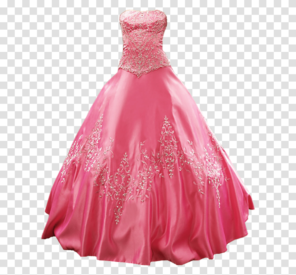 Prom Pink Frilly Princess Dress, Apparel, Female, Person Transparent Png