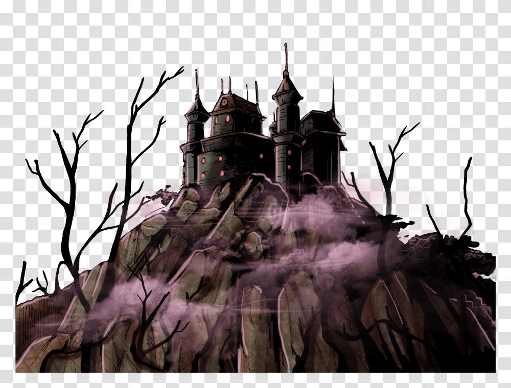 Prominent Dark And Moody Dracula Castle Needless To Dracula Castle Illustration Transparent Png