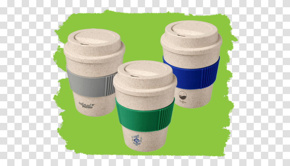 Promotional Wheat Straw Coffee Cups Recycle Roll Up Banners, Tape, Cylinder, Barrel, Bowl Transparent Png