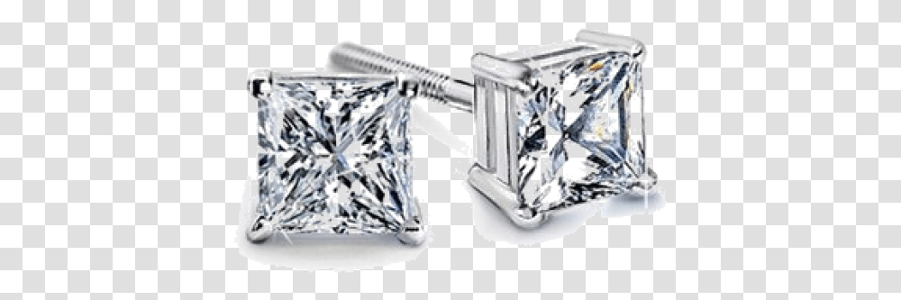 Prong Set Princess Diamond Stud Earrings Earrings, Machine, Chandelier, Lamp, Motor Transparent Png