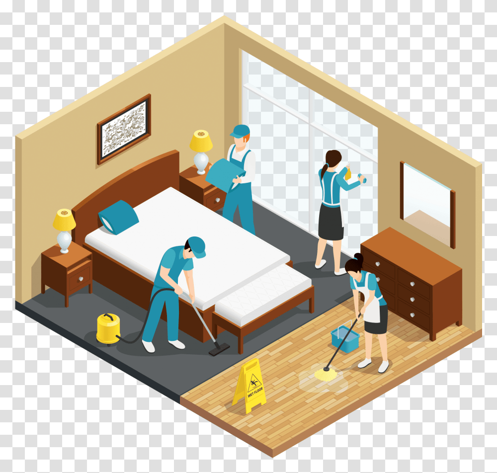 Property Management System Hotel Housekeeping, Person, Word, Tabletop, Flooring Transparent Png