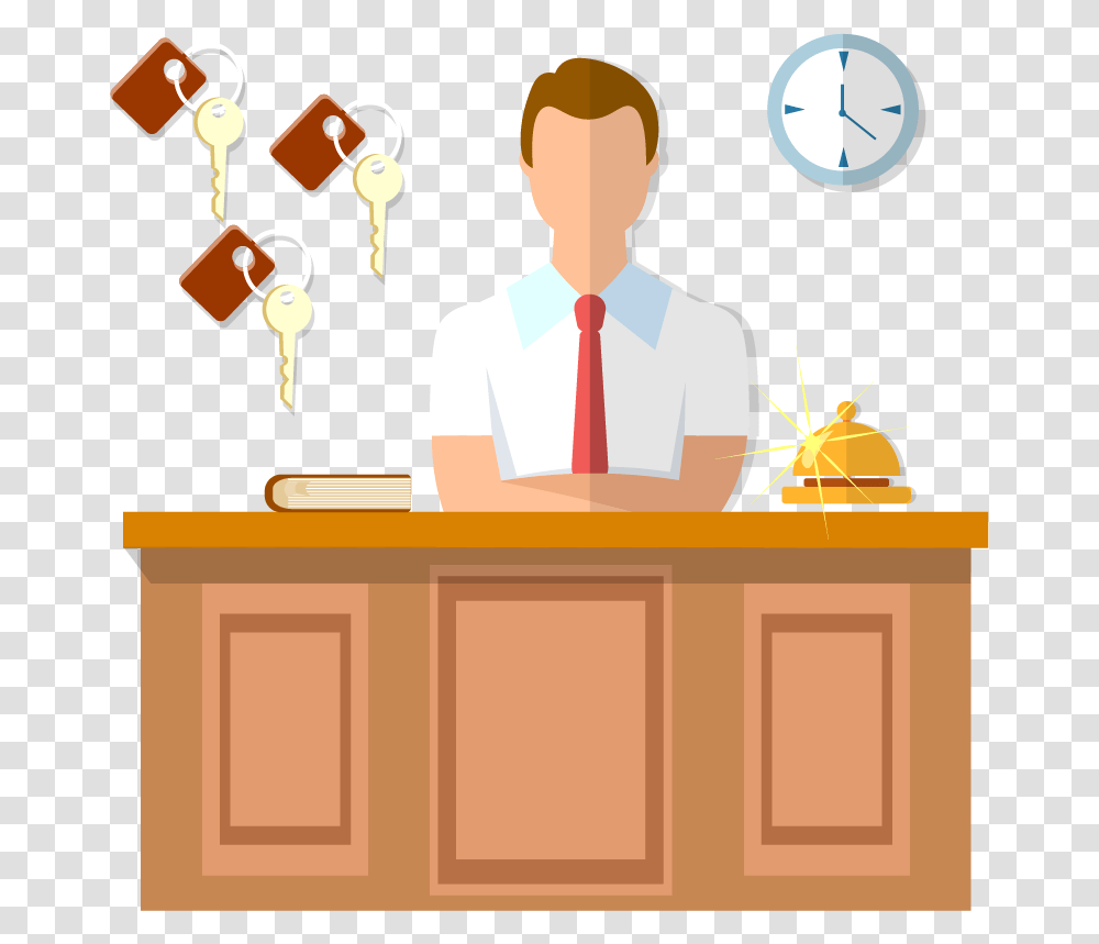 Property Management System On Front Office Manager Cartoon, Tie, Accessories, Accessory, Necktie Transparent Png