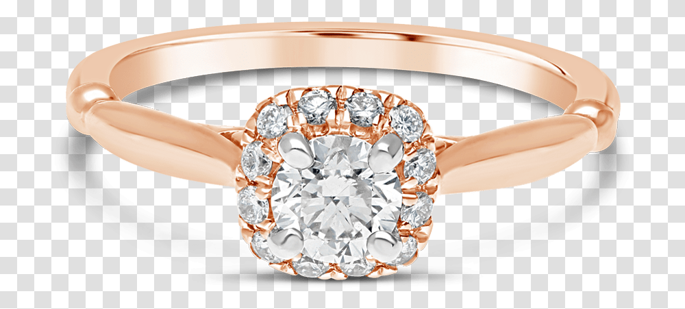 Propose Tonight 14k Rose Gold Princess Diamond Halo Pre Engagement Ring, Gemstone, Jewelry, Accessories, Accessory Transparent Png