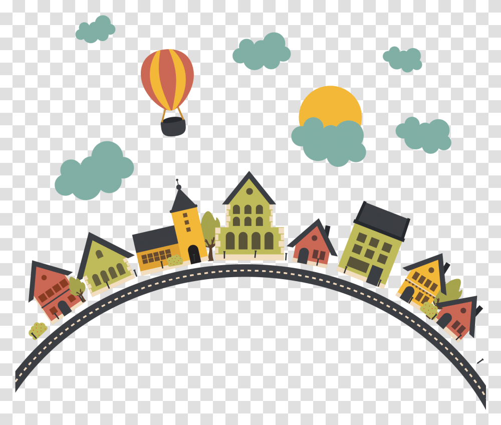 Pros And Cons Clipart Hot Air Balloon With Clouds, Vehicle, Transportation, Aircraft, Arch Transparent Png
