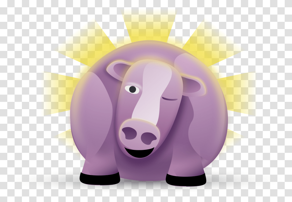 Prosperity Cow Clip Arts Fat Purple Cow, Piggy Bank, Mammal, Animal, Nature Transparent Png